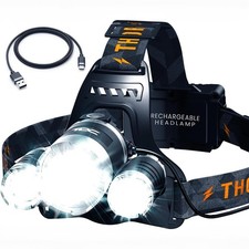 Head Lamp Led Rechargeable Super Bright - USB-C Headlamp for Adults - Head Li...