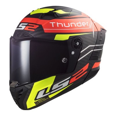 LS2 FF805C Thunder Carbon (XS) Attack - Matte Red / Hi-Vis Yellow 06XS