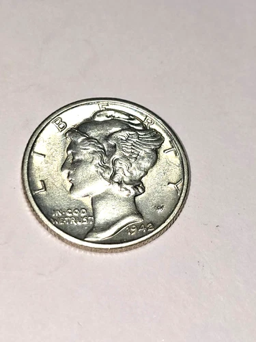 1942 D mercury Dime, UNC with good luster