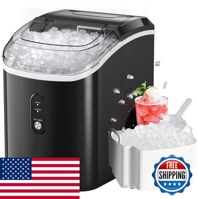 Nugget Ice Maker Countertop Silonn Chewable Pellet Ice Machine Self-Cleanin