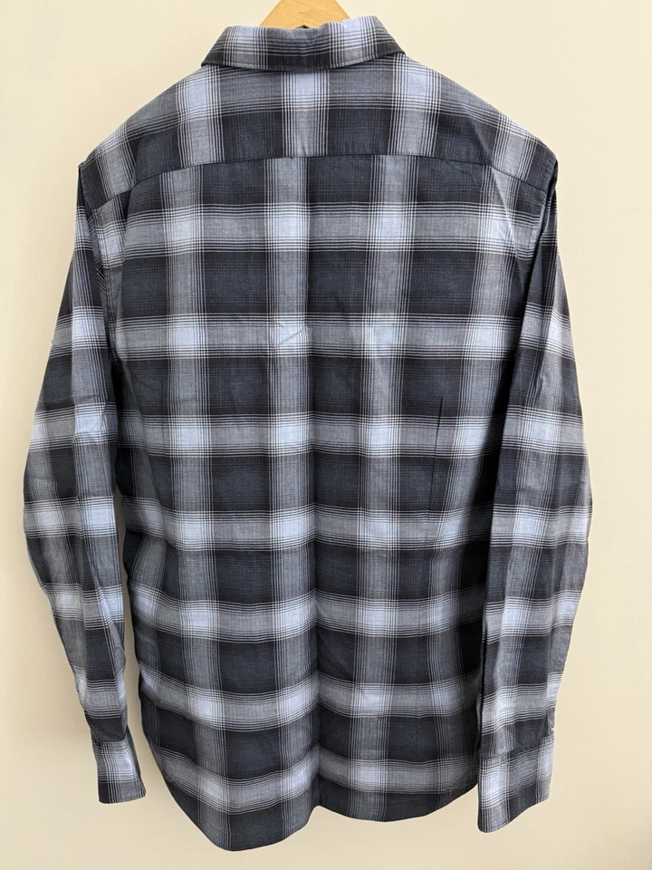 Goodman Button Up Plaid + Goodlife Vneck Supima USA made Lot 2 Shirts Blue Men M Foto 3 de 4