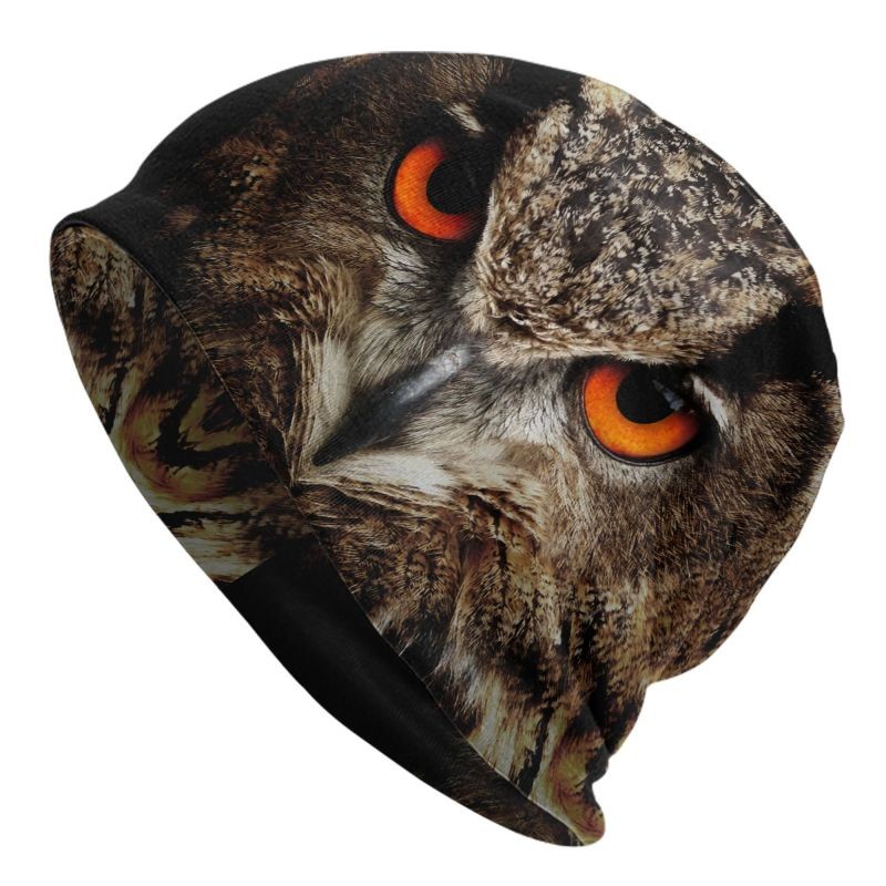 Owl Beanie Baggy Slouchy Knit Ski Hat Winter Skull Cap