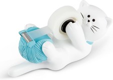 Cat Tape Dispenser White Turquoise