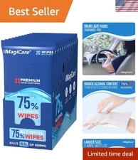 Alcohol Hand Wipes Travel Size Pack 10 Large Unscented Hand Sanitizer Wipes