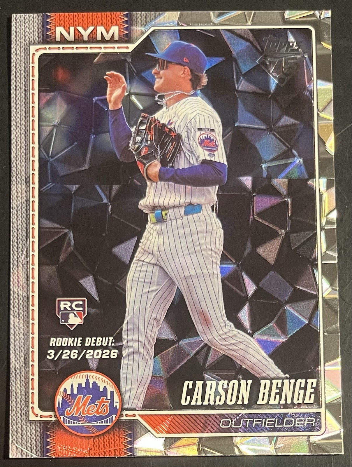 CARSON BENGE 2026 Topps Update #US250 Diamante RC Rookie Debut Mets Mets