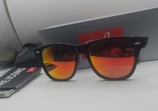 Occhiali da sole Ray-Ban Wayfarer 2140 54mm 901/69 montatura nera lenti a specchio arancioni