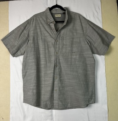 Hobbs Creek Men's XL Short-Sleeve Ventilated Button-Down Shirt Gray Outdoors