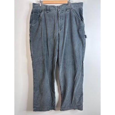 Columbia Mens Corduroy Carpenter Pants Charcoal Grey Utility Workwear 38x32