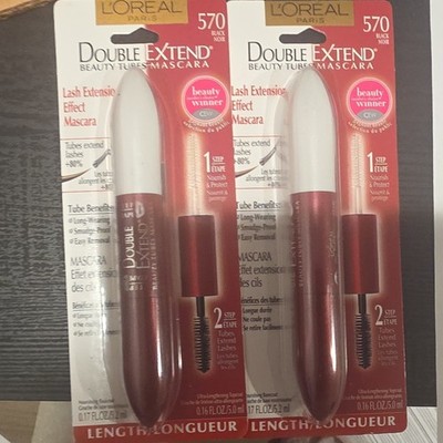 (2) L'Oréal Paris Double Extend Beauty Tubes Mascara 570 Black Lash Extension