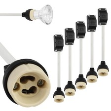 5 Pack GU10 Lamp Holder High Temperature Resistant GU10 Adapter 2A 250V Ceramic