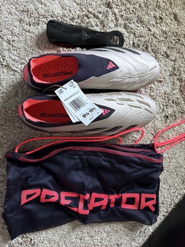 Adidas Predator Elite Laceless FG Soccer Cleats - Vivid Horizon - Size 9.5