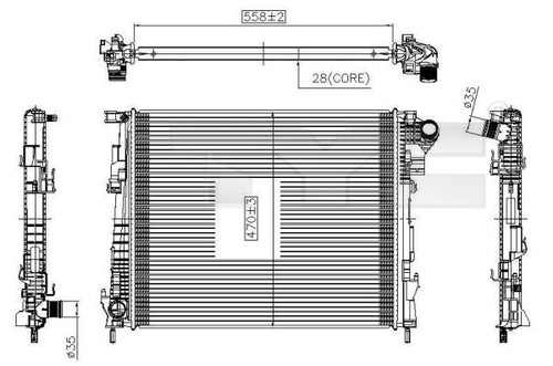 RADIATOR ENGINE COOLING 725-0032 FOR OPEL VIVARO/Platform/Chassis/Van/Bus 2.0L - Picture 2 of 8
