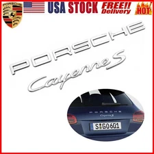 NEW 3pcs Chrome PORSCHE+Cayenne+S Letters Rear Badge Emblem 95855968702