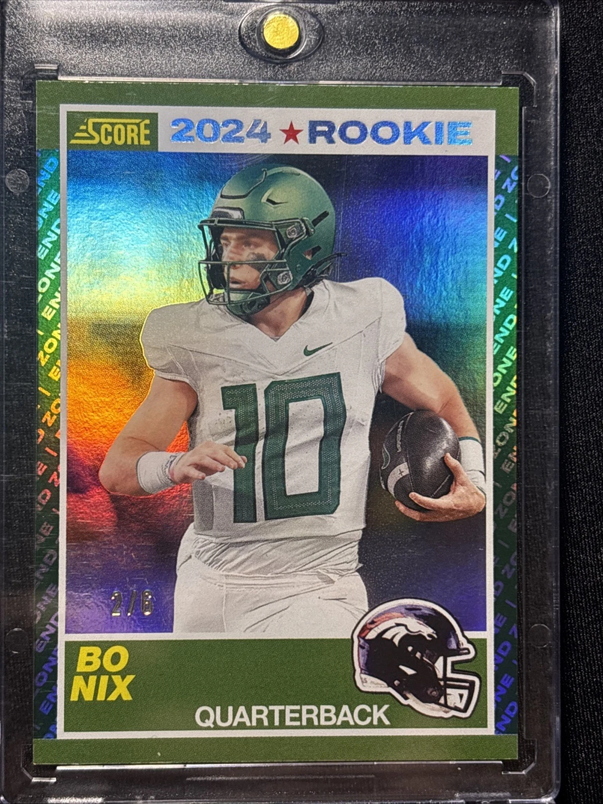 Bo Nix Panini Score 35th Anniversary Rookie #9 End Zone