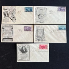 Lot of 5 Different FDCs with Day Lowry Cachets 1947-1948