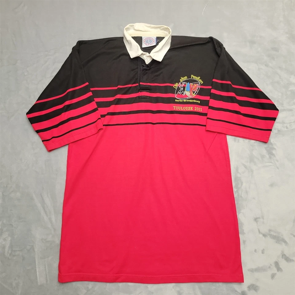 Camisa de Rugby Masculina Vintage Extra Grande Vermelha Berlim Brandenburg Toulouse 2001 Halbro Grã-Bretanha - Imagem 4 de 4