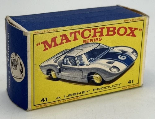 Matchbox Lesney Original BOX ONLY No. 41 Ford GT Racer Vintage 1965 Free Ship