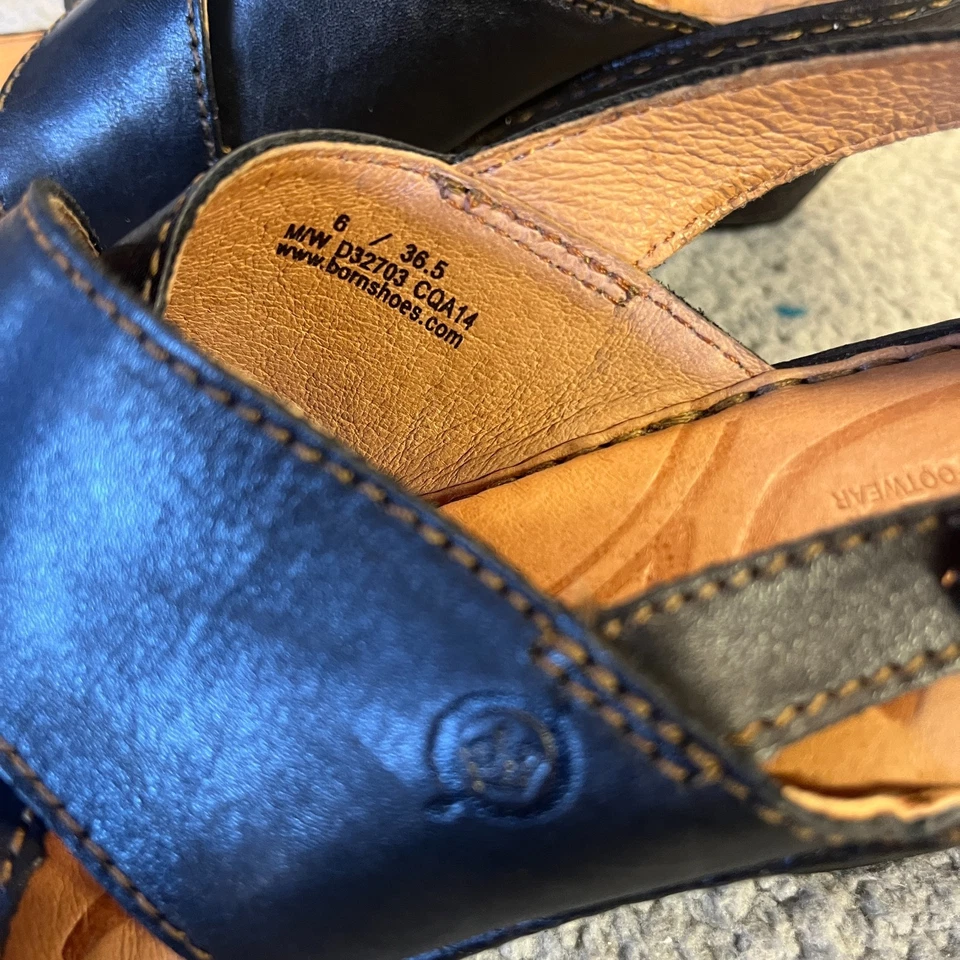 Sandalia Born Coralyn Slingback para mujer 6 cuña plataforma negra Foto 3 de 4