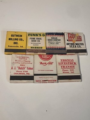 Vintage Matchbook Lot Farm Agriculture Seed Feed Tractor Midwest Advertising