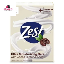 Zest Cocoa Butter & Shea Bar Soap, for All Skin Types, 4 oz, 8 Bars