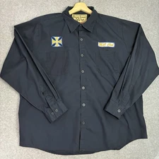 West Coast Choppers Jesse James Work Shirt Men’s XL Black Long Sleeve Biker