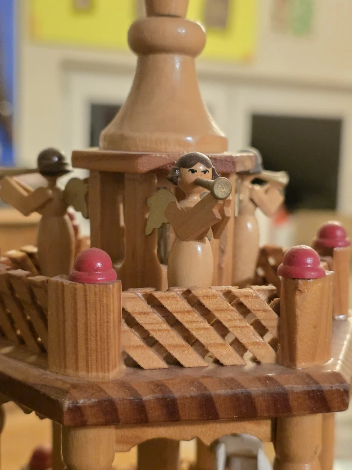 Weihnachtspyramide 4-stöckig Holz 52cm Handarbeit unbenutzt Erzgebirge DDR - Bild 4 von 4