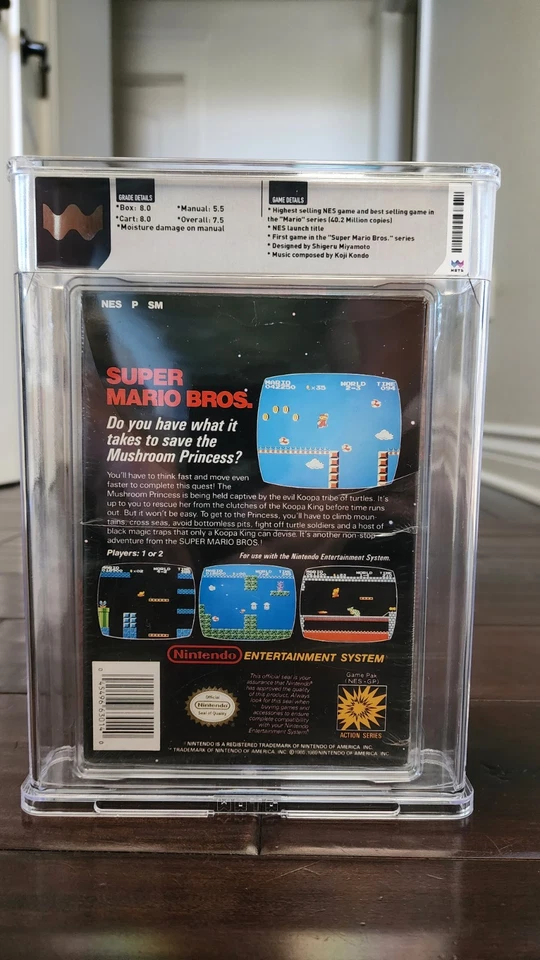 Super Mario Bros. Nintendo NES (WATA 7.5) CIB *promotional copy* Oval SOQ R 1985 - Image 2 of 4