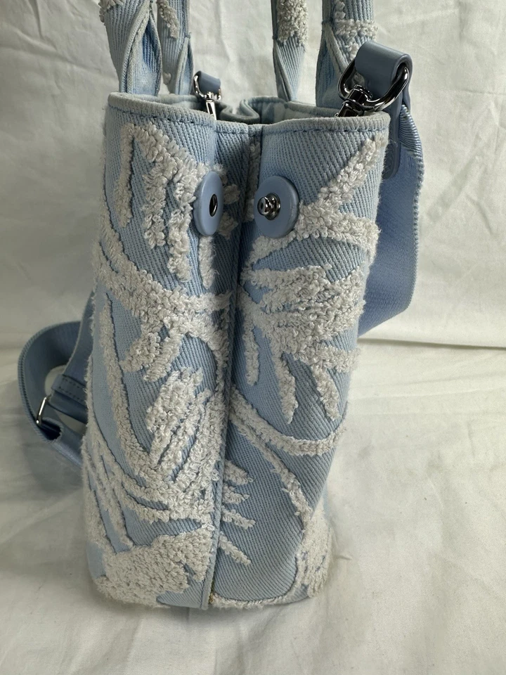 Authentic Prada Light Blue & White Terry Cloth Floral Mini Tote Bag Certificate - Image 4 of 4