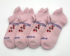 BOMBAS 4 Pairs Women's Dinner Party Ankle Socks Flower Size Med 8-10.5 Pink