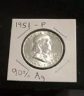 1951P Franklin Half Dollar.AU/BU! Silver!