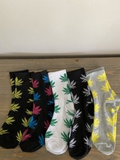 MAPLE LEAF-MARIJUANA LEAF CREW CUT SOCKS SET OF 5