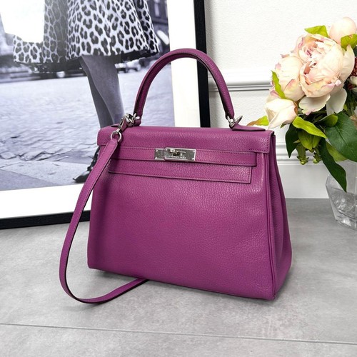 HERMES Kelly 28 Chevre Coromandel Cyclamen 151300