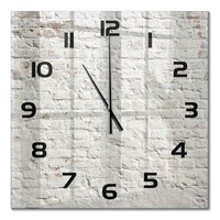 Glas-Wanduhr Aus Glas Als Wanddekoration Backsteinwand Schwarze Zeiger 60X60 Cm