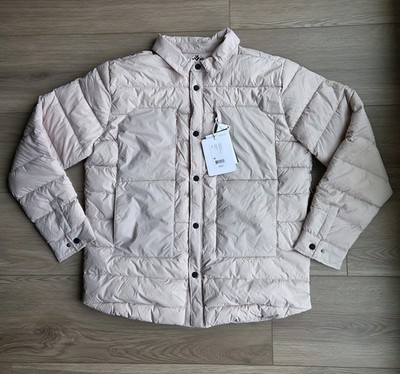 Obermeyer Explorer Down Shirt Puffer Jacket Mens Large Cream Water Resistant NWT