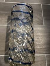Murano Style Blue Swirl Vase