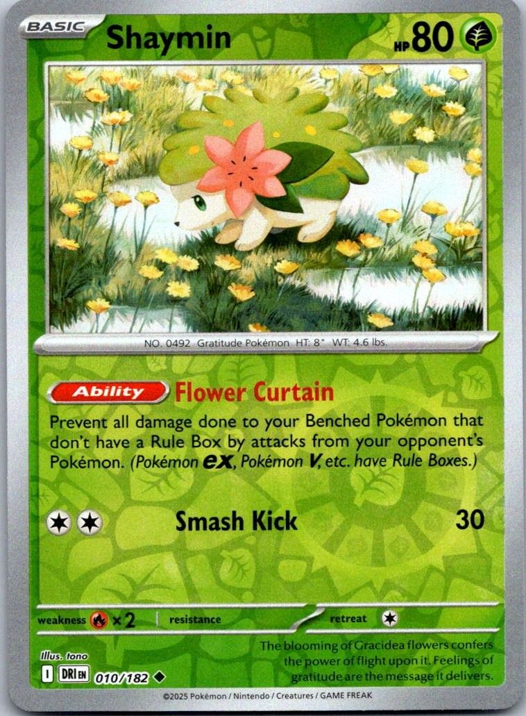 Shaymin Reverse Holo Uncommon SV10: Destined Rivals 010/182 NM