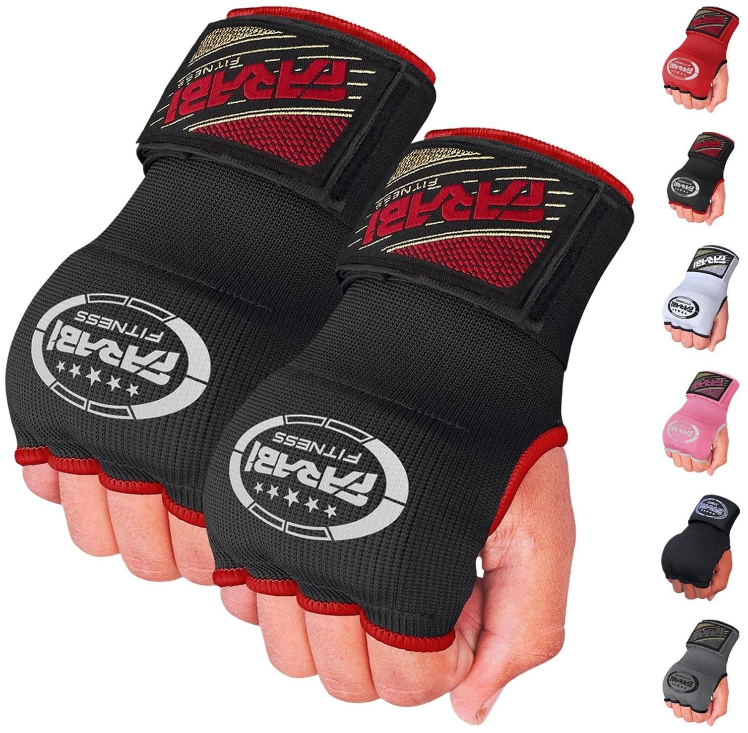 Farabi Kids Gel Padded Boxing Inner Hand Wraps with Wrist Support Black Pair