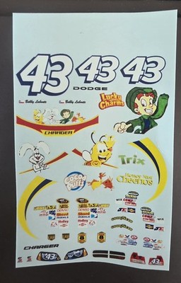 2008 #43 Bobby Labonte Lucky Charms Twix Dodge NASCAR 1/64 Waterslide Decals