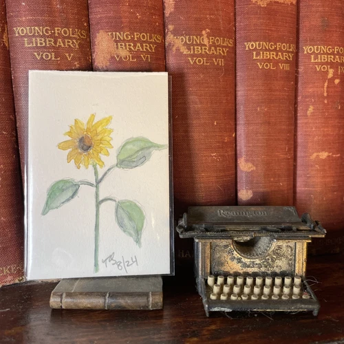 Artist’s Original Watercolor Painting By Jennifer St Clair ACEO Sunflower 
