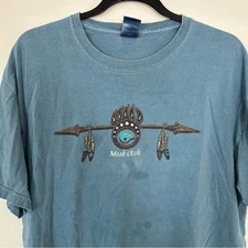 Moab Utah Vintage Southwestern Native American T-Shirt Blue Size Large