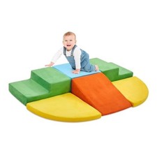6 Pieces Climbing Toys for Toddlers, Climb  Crawl Soft Foam Block Green/Orange