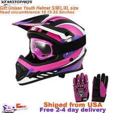 Youth Motorcycle Helmet Full Face DOT Dirt Bike Riding Off Road Motocross Helmet