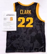 CAITLIN CLARK SIGNED IOWA HAWKEYES SUBLIMATED PHOTO JERSEY INDIANA FEVER BAS y