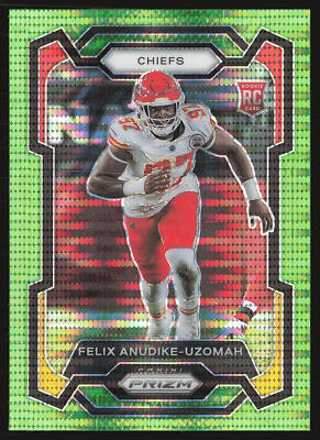 2023 Panini Prizm #349 Felix Anudike-Uzomah Neon Green Pulsar Rookie