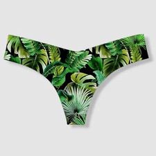 $26 Commando Women's Green Printed Classic Thong Panties Size M/L