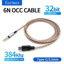 6N OCC TYPE-C to 3.5mm Cable For Audio Technica ATH-MSR7 AR2 AR3 AR5 DAC Chip