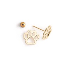 Gold Paw Stud Earrings