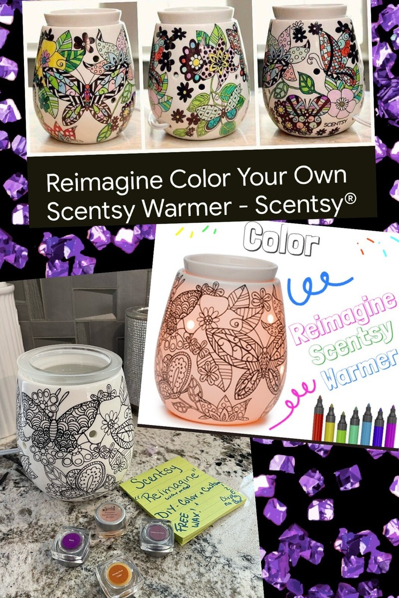 Scentsy「Reimagine」ぬり絵ワックスウォーマー 新品未使用 SCENTSY Warmer REIMAGINE + FREE WAX! DIY Color Customize