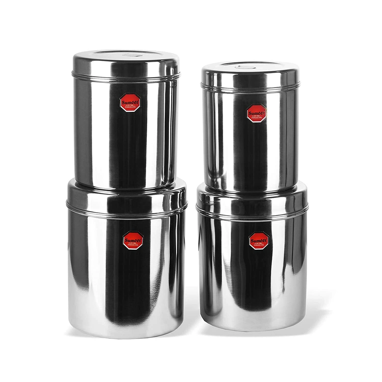 Stainless Steel Vertical Canisters m/ Dabba / Storage Containers Set of 4Pcs .
Opens in a new window