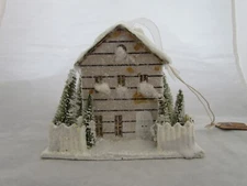 Putz Style white paper House ORNAMENT w/ light (untested)  Ragon House B 10303